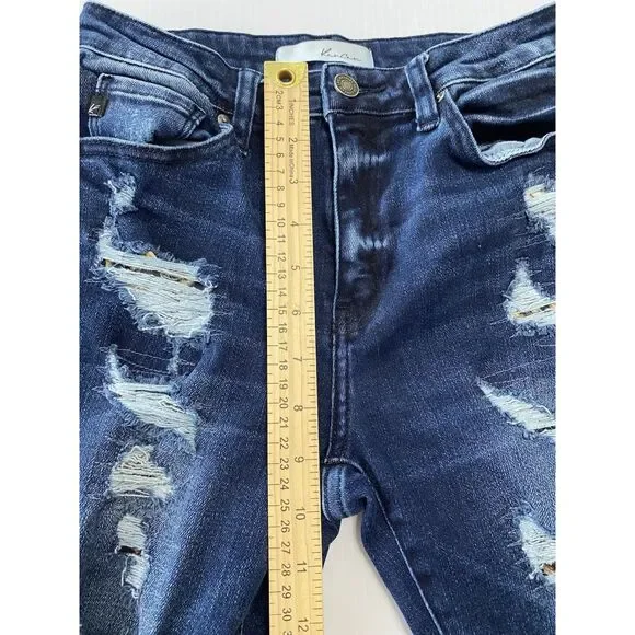 KanCan Jeans Women’s Sz 5/26 (26x27) Blue Destroyed Distressed Skinny Ankle - Picture 7 of 10